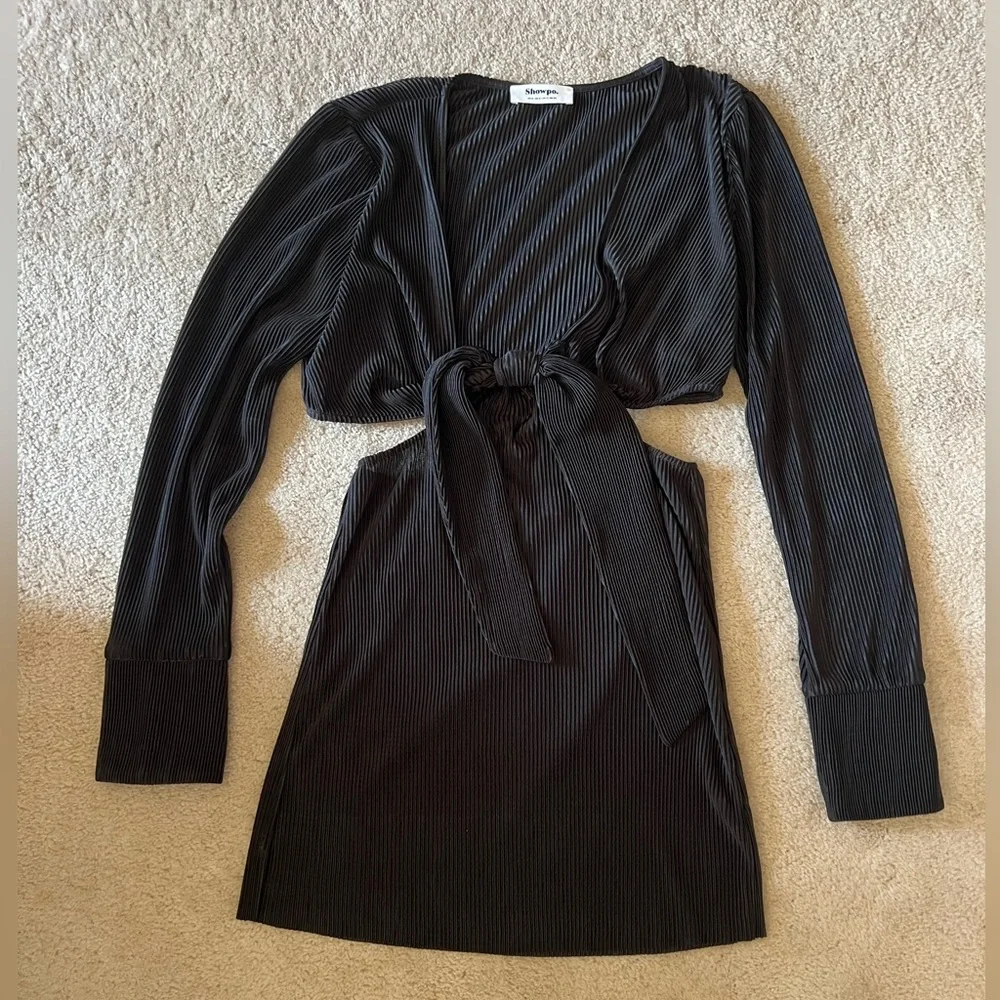 cocktail dress mini long sleeve Lucy Black Long Sleeve Mini Dress - US 18